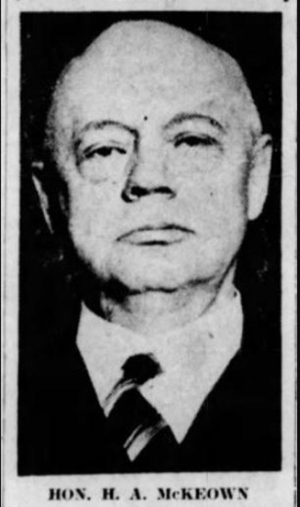 Original title:  H.A. McKeown. From: The Windsor Star (Windsor, Ontario, Canada). 11 Jul 1932. Page 13.