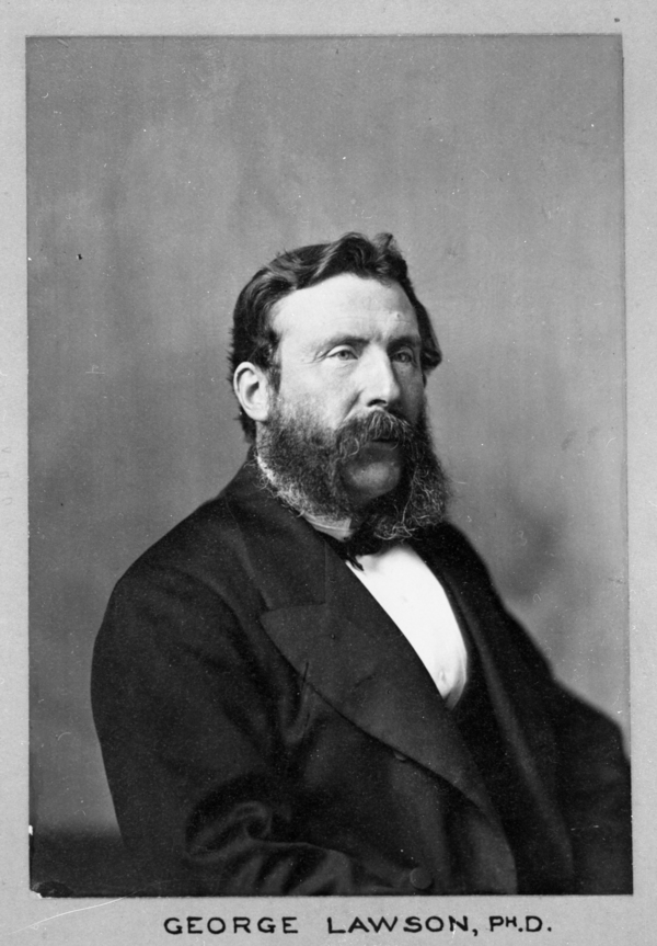 Titre original :  Photographic negative of George Lawson, Professor of Chemistry - Archives Catalogue.
Repository: Dalhousie University Archives
Reference code: MS-2-718, PB Box 13, Folder 71
Peter B. Waite fonds.