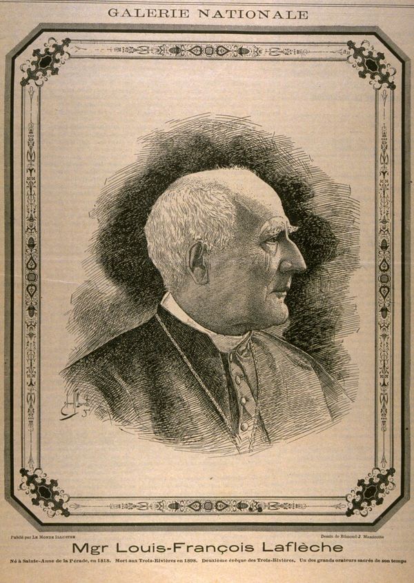 Original title:  Mgr Louis-François Laflèche Né à Sainte-Anne de la Pérade en 1818. Mort aux Trois-Rivières en 1898. Deuxième évêque des Trois- Rivières. Un des grands orateurs sacrés de son temps / [image fixe] : Edmond-Joseph Massicotte