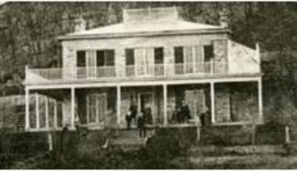 Original title:  James Durand's stone house in Hamilton, Ontario (cropped). (It was demolished in 1938.) Image Source: Hamilton Public Library, seen at https://www.cbc.ca/news/canada/hamilton/talk/paul-wilson-did-the-general-sleep-here-1.1159368