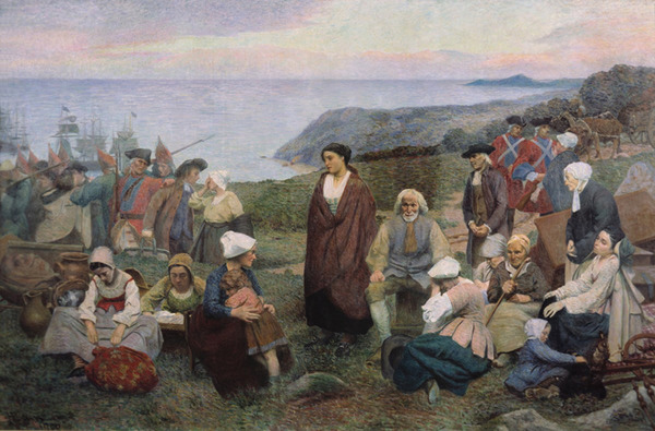 Original title:    Description Français : La Déportation des Acadiens, par Henri Beau (1863-1949). English: The Deportation of the Acadians, by Henri Beau (1863-1949). Date 1900 Source http://www.ameriquefrancaise.org/fr/article-683/Le_camp_d%E2%80%99Esp%C3%A9rance,_les_r%C3%A9fugi%C3%A9s_acadiens_de_la_Miramichi,_1756-1761.html#.UPIovHcTSSo Author Henri Beau

